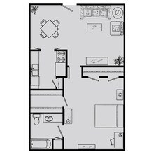1 Bed, 1 Bath 080 floor plan